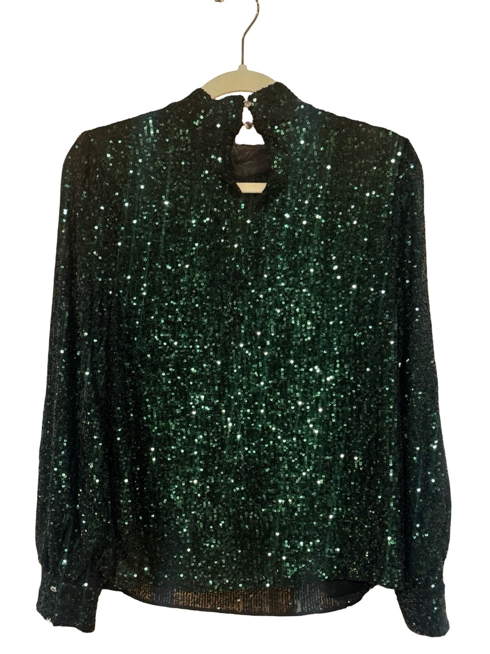 Cable & Gauge Emerald Green Sequin Long-Sleeve Top (PERFECT FOR HOLIDAYS!)